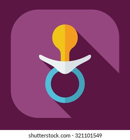 Flat modern design with shadow icons soother