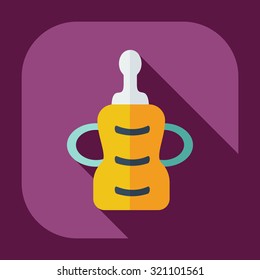 Flat modern design with shadow icons bottle