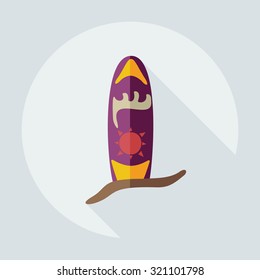 Flat modern design with shadow icons surf board