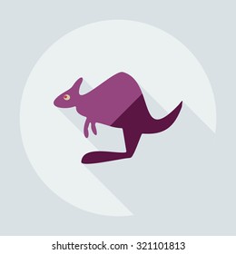 Flat modern design with shadow icons kangaroo