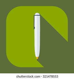 Flat modern design with shadow icons pen