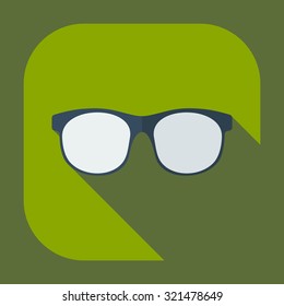 Flat modern design with shadow icons glasses