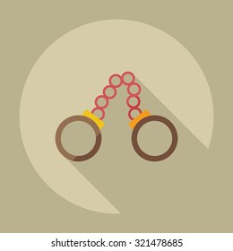 Flat modern design with shadow icons handcuffs