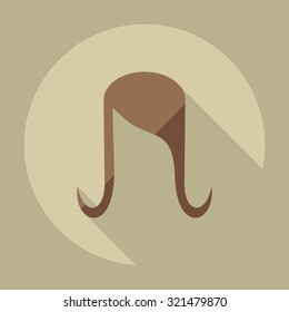 Flat modern design with shadow icons hairstyle