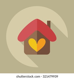 Flat modern design with shadow icons home