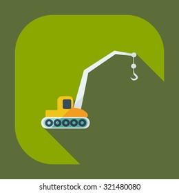 Flat modern design with shadow icons crane