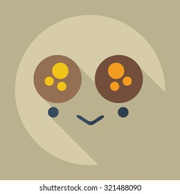 Flat modern design with shadow icons confused smiley