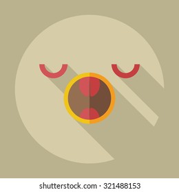 Flat modern design with shadow icons smiley yawning