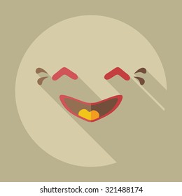 Flat modern design with shadow icons smiley laughing