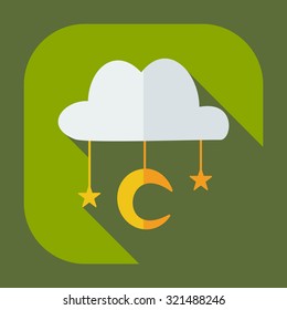 Flat modern design with shadow icons Muslim heaven