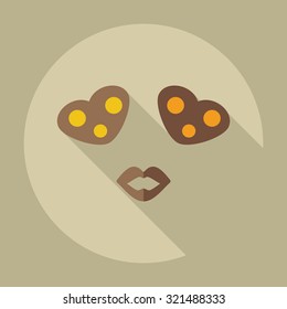 Flat modern design with shadow icons in love