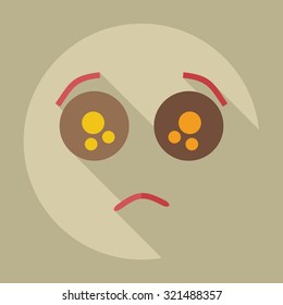 Flat modern design with shadow icons sad smiley