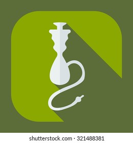 Flat modern design with shadow icons hookah
