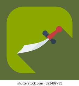 Flat modern design with shadow icons dagger
