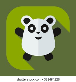 Flat modern design with shadow icons pandas