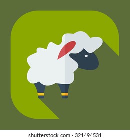 Flat modern design with shadow icons lamb