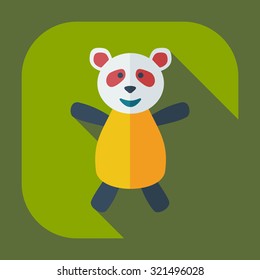 Flat modern design with shadow icons panda athlete