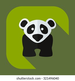 Flat modern design with shadow icons pandas