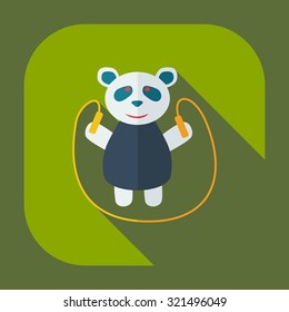 Flat modern design with shadow icons panda athlete