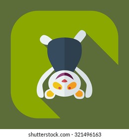 Flat modern design with shadow icons panda athlete