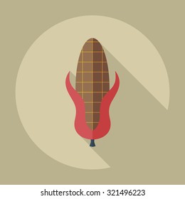 Flat modern design with shadow icons maize