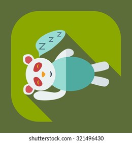 Flat modern design with shadow icons panda sleeps