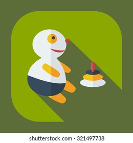 Flat modern design with shadow icons children
