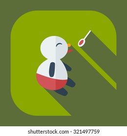 Flat modern design with shadow icons children