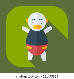 Flat modern design with shadow icons children