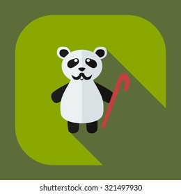 Flat modern design with shadow icons panda old man