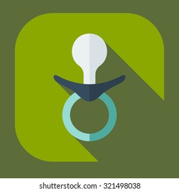 Flat modern design with shadow icons soother