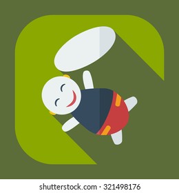 Flat modern design with shadow icons children