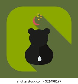 Flat modern design with shadow icons panda love