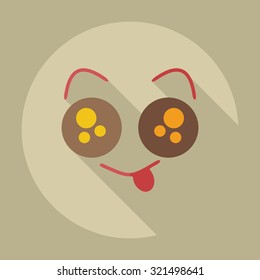 Flat modern design with shadow icons smiley with tongue
