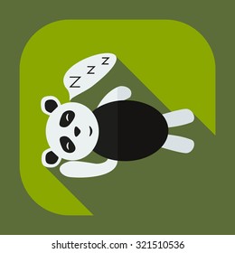 Flat modern design with shadow icons panda sleeps