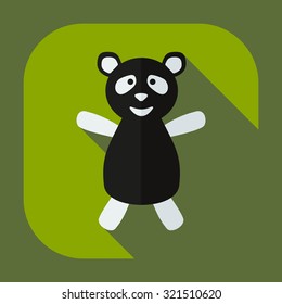 Flat modern design with shadow icons panda athlete
