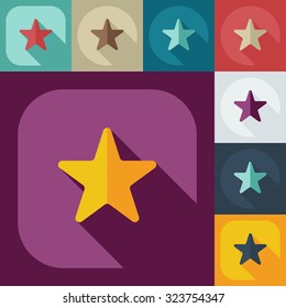 Flat modern design with shadow icons star