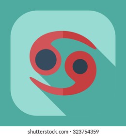 Flat modern design with shadow icons cancer 