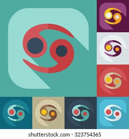 Flat modern design with shadow icons cancer 