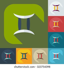 Flat modern design with shadow icons Gemini