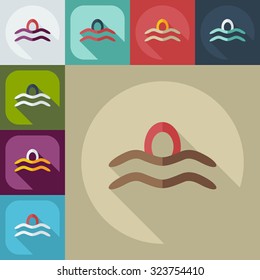 Flat modern design with shadow icons scales