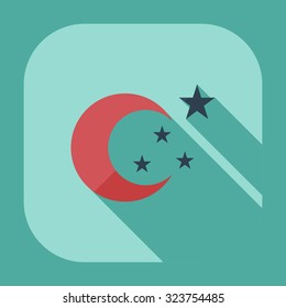 Flat modern design with shadow icons moon