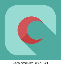 Flat modern design with shadow icons moon