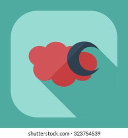 Flat modern design with shadow icons moon