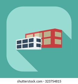 Flat modern design with shadow icons building