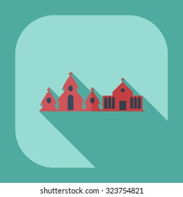 Flat modern design with shadow icons church
