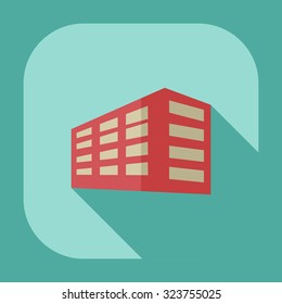 Flat modern design with shadow icons building