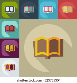 Flat modern design with shadow icons koran
