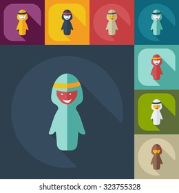 Flat modern design with shadow icons islam