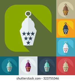 Flat modern design with shadow icons mosque